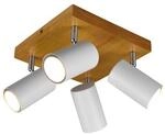 Trio Spotleuchte 'Marley' holzfarben/wei&szlig; 4-flammig &Oslash; 6 x 22 cm