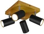 Trio Spotleuchte 'Marley' holzfarben/schwarz 4-flammig &Oslash; 6 x 22 cm