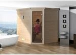 Weka Premium-Massivholzsauna 'Turku 1' 195 x 178 x 205 cm mit Glast&uuml;r, Leuchtenset