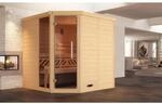 Weka Massivholz-Elementsauna 'Kemi Eck 1' natur Glast&uuml;r, Fenster 188 x 188 x 200 cm,