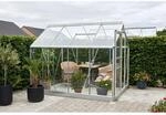 Halls Gew&auml;chshaus 'Popular 86' 193 x 257 cm mit 3 mm Sicherheitsglas aluminiumfarben