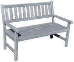 Promadino Gartenbank 'Johanna' 2-Sitzer Holz grau 125 x 91 x 71 cm