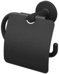 Lenz Toilettenpapierhalter mit Deckel 'Nero' wandh&auml;ngend schwarz
