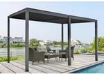 Pergola mit Schr&auml;gdach anthrazit 400 x 253 x 310 cm
