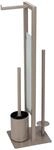 Wenko Stand WC-Garnitur 'Rivalta' 3-in-1 taupe Standfu&szlig; aus Glas