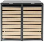 Westmann M&uuml;lltonnenbox 'Lacina' Holzoptik/anthrazit Stahl 80 x 132 x 116 cm