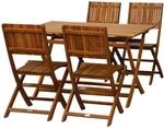 Gartenm&ouml;belset 'Falun' f&uuml;r 4 Personen Akazienholz/Stahl