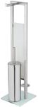 Wenko Stand WC-Garnitur 'Rivalta' 3-in-1 edelstahlfarben Standfu&szlig; aus Glas