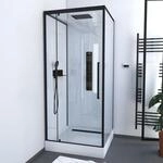 Aurlane Komplettdusche 'Urban 2' mit Schwingt&uuml;r schwarz 90 x 90 x 215 cm