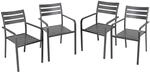 Garden Pleasure Gartenstuhlset 'Treviso' stapelbar Aluminium anthrazit 4 St&uuml;ck