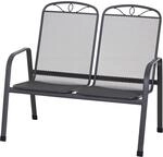 Siena Garden Gartenbank 'Elda' 2-Sitzer Stahl anthrazit 65 x 94 x 107,5 cm