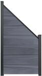 GroJa Steckzaun 'Solid Grande' BPC schr&auml;g steingrau 90 x 180/90 cm