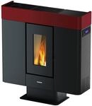 Freepoint Pelletofen 'Moon' Stahl schwarz/rot 10 kW