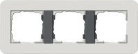 Gira 0213421, GIRA Abdeckrahmen 3-fach E3 0213421 | Soft-Touch | hellgrau/anthrazit 
