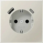 Jung ES1520-15CA, JUNG SCHUKO Steckdose ES1520-15CA | USB-A & USB-C | Edelstahl matt