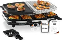 Cloer 6435, Cloer Raclette-Grill 6435 | 8 Pf&auml;nnchen | Naturstein & Alu-Druckguss 