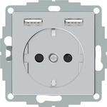 Merten MEG2366-0460, Merten Schuko Steckdose MEG2366-0460 Unterputz | 2x USB-A
