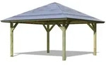 Karibu 4-Eck Premium Pavillon Holm 1 kesseldruckimpr&auml;gniert