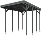 Skan Holz Caravan-Carport Friesland 397x555 cm mit erh&ouml;hter Einfahrt schiefergrau