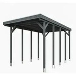 Skan Holz Caravan-Carport Friesland 397x708 cm mit erh&ouml;hter Einfahrt schiefergrau