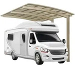Ximax Carport Portoforte Typ 80 495 x 270 cm Caravan Ausf&uuml;hrung-Edelstahl-Look