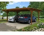 Skan Holz Carport Odenwald 640 x 541cm nussbaum Holzcarport