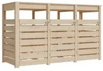 Karibu M&uuml;lltonnenbox f&uuml;r 3 240 Liter Tonnen naturbelassen B 238 cm x T 88 cm