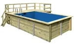 Karibu Rechteck Pool Gr. 3 - 350 x 530 cm - kesseldruckimpr&auml;gniert Sparset mit