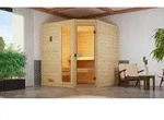 Weka Sauna Valida Eck Gr. 2 mit Glast&uuml;r+Fenster - Massivholzsauna 38 mm Ganzglast&uuml;r