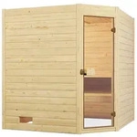 Weka Sauna Valida Eck Gr. 2 mit Glast&uuml;r - Massivholzsauna 38 mm mit Eckeinstieg Ohne