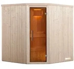 Weka Sauna Kiruna 2 mit Glast&uuml;r und Eckeinstieg 230 V - 68 mm-4,5 kW