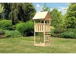 Akubi Kinderspielturm Lotti inkl. Netzrampe naturbelassen