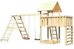 Akubi Kinderspielturm Lotti inkl. Doppelschaukel, Kletterger&uuml;st,...
