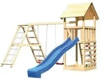 Akubi Kinderspielturm Lotti mit Satteldach inkl. Wellenrutsche,...
