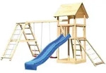 Akubi Kinderspielturm Lotti mit Satteldach inkl. Wellenrutsche,...
