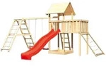 Akubi Kinderspielturm Lotti mit Satteldach inkl. Wellenrutsche,...