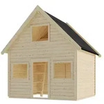 Karibu Kinderspielhaus Kalle mit 2 Etagen - 19 mm naturbelassen