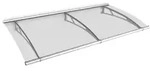 Gutta Pultvordach PT/L Edelstahl 4 mm, klar L(W)190