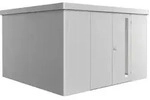 Biohort Ger&auml;tehaus Neo 348 x 348 cm (4D) Doppelt&uuml;r silber-metallic