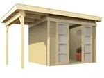 Wolff Finnhaus Gartenhaus Ger&auml;tehaus Pulti 28 ST-B mit 150 cm Seitendach A 