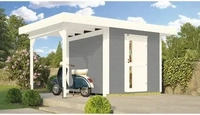 Weka Gartenhaus Designhaus 172 A mit Design-Einzelt&uuml;re und Anbau (147 cm) grau Gr. 1