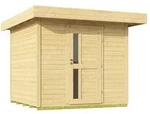 Weka Gartenhaus Designhaus 172 mit Vordach (50 cm) und Design-Einzelt&uuml;re