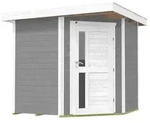 Weka 21 mm Gartenhaus 229 A Eckhaus inkl. moderner Design-Einzelt&uuml;r grau Gartenhaus