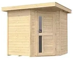 Weka 21 mm Gartenhaus 229 A Eckhaus inkl. moderner Design-Einzelt&uuml;r naturbelassen