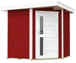 Weka 21 mm Gartenhaus 229 A Eckhaus inkl. moderner Design-Einzelt&uuml;r schwedenrot