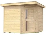 Weka 21 mm Gartenhaus 229 A Eckhaus inkl. moderner Design-Einzelt&uuml;r naturbelassen