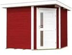 Weka 21 mm Gartenhaus 229 A Eckhaus inkl. moderner Design-Einzelt&uuml;r schwedenrot