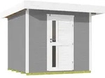 Weka Gartenhaus Designhaus 172 mit Vordach (50 cm) und Design-Einzelt&uuml;re grau Gr. 2