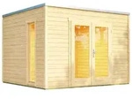 Weka Design Gartenhaus P 285 mit Panorama-Glast&uuml;ren - 28 mm naturbelassen 300...