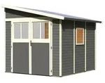 Karibu Classic Gartenhaus Bomlitz 3 - 19 mm-238 x 268 cm-terragrau